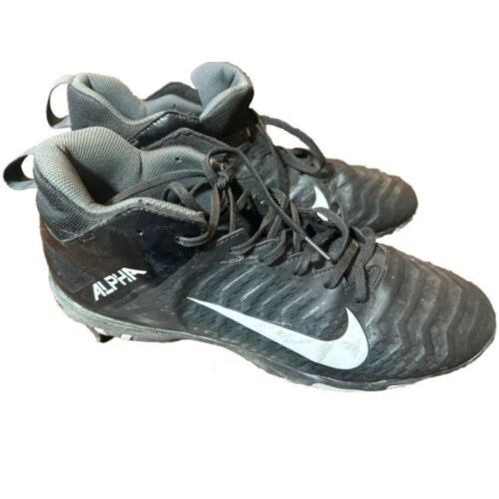 Nike Alpha Fast Flex Men's Size 11.5 Black White Football Cleats AQ7653-001 EUC